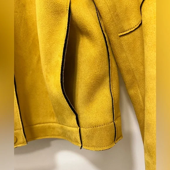 Zara Suede Effect Jacket in Mustard - Picture 8 of 10